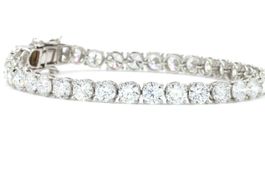15.29 ct Diamant - Tennisarmband + Platin & 18K + IGI