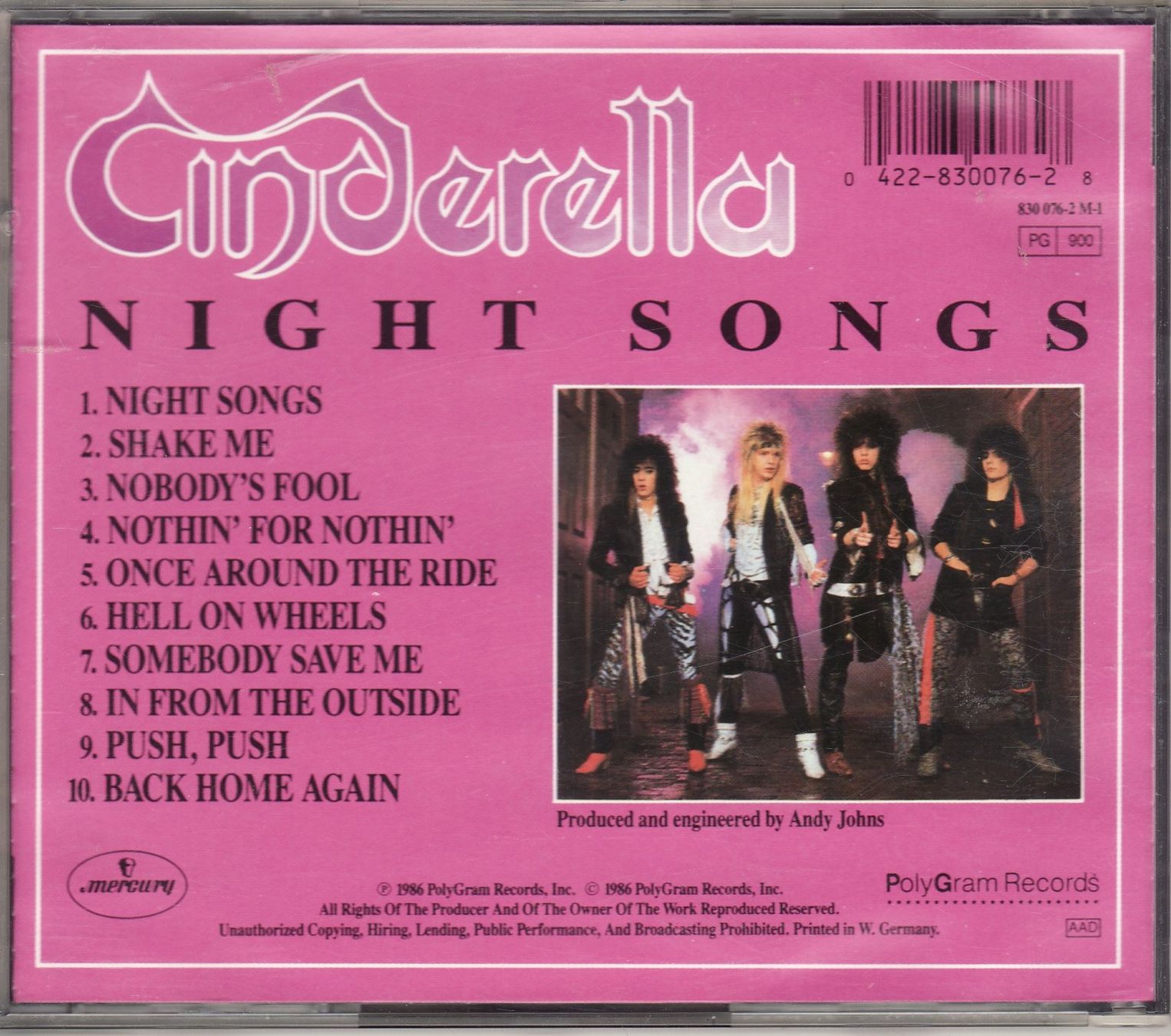 CDs: Cinderella Night Songs – Gebraucht aus Boussens von catfood01 1