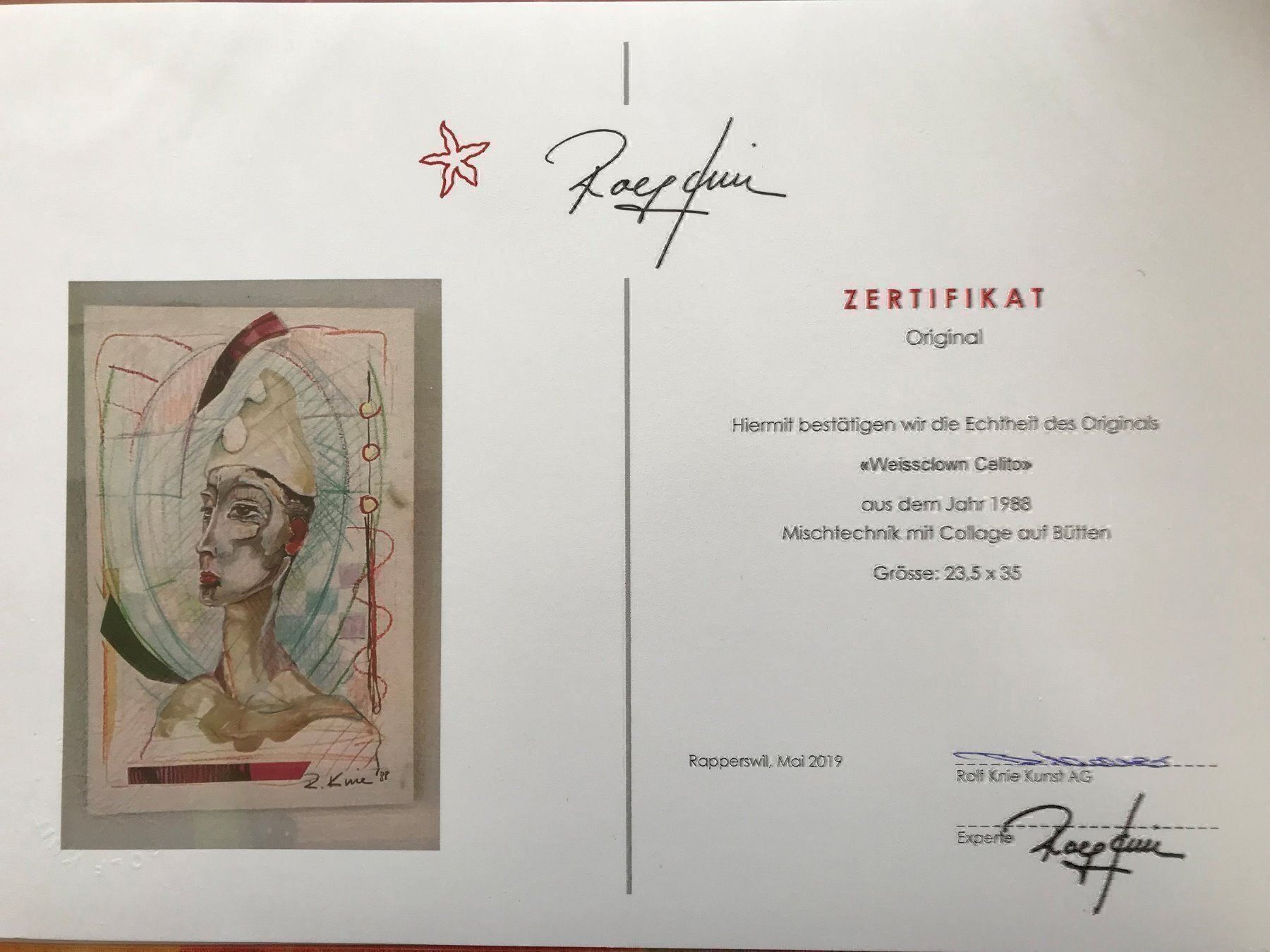 Gemälde: Rolf Knie, Original "Weissclown Celito" – Gebraucht aus Einsiedeln von artgallery59 2