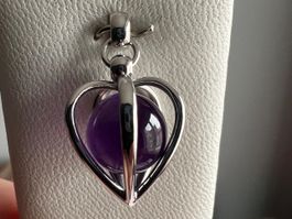 Anhänger 750 Weissgold mit Amethyst (10 mm)