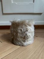 Windlicht mit Kunstfell winterlich