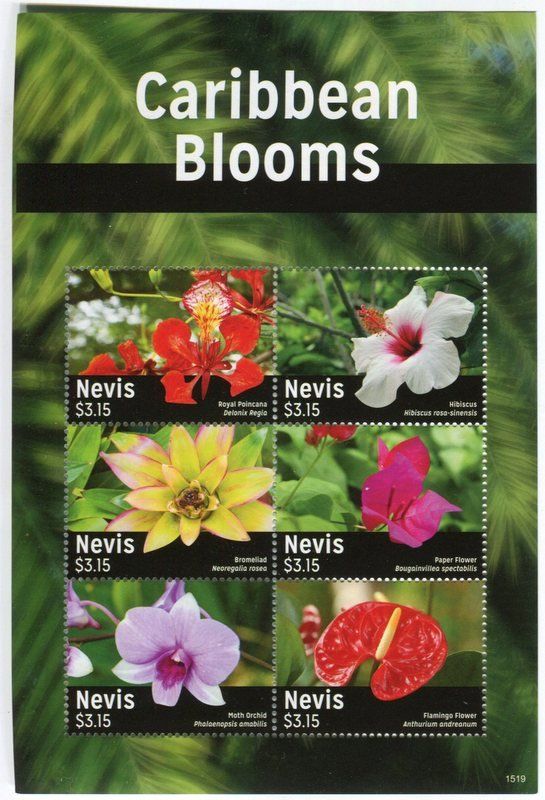 Tous les timbres: Block "Blumen". Nevis – Neuf avec emballage d'origine à Basel par Butsch5