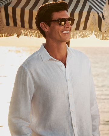 Pure Linen Hemd - White