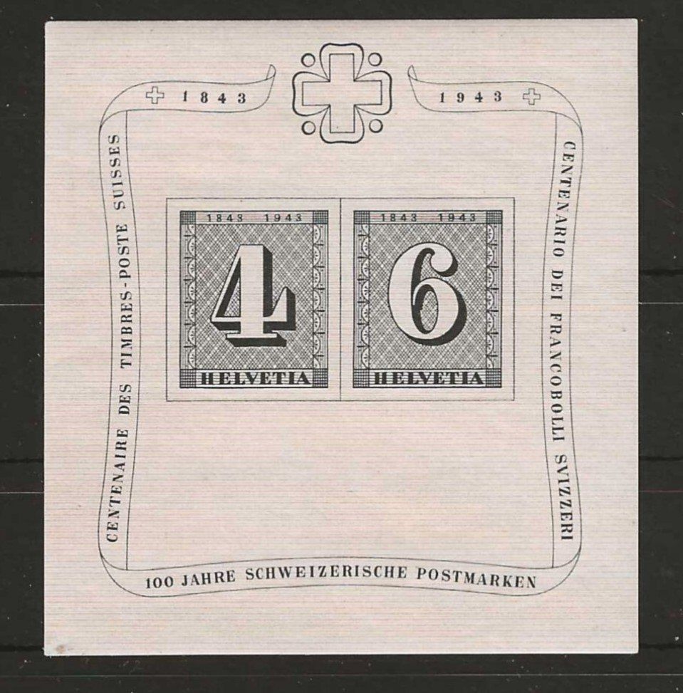 Tutti i francobolli: 1943 : Jubiläumsblock W14 postfrisch ** KP 140.-- – Nuovo (secondo la descrizione) da Gümligen venduto da Geniusbuy