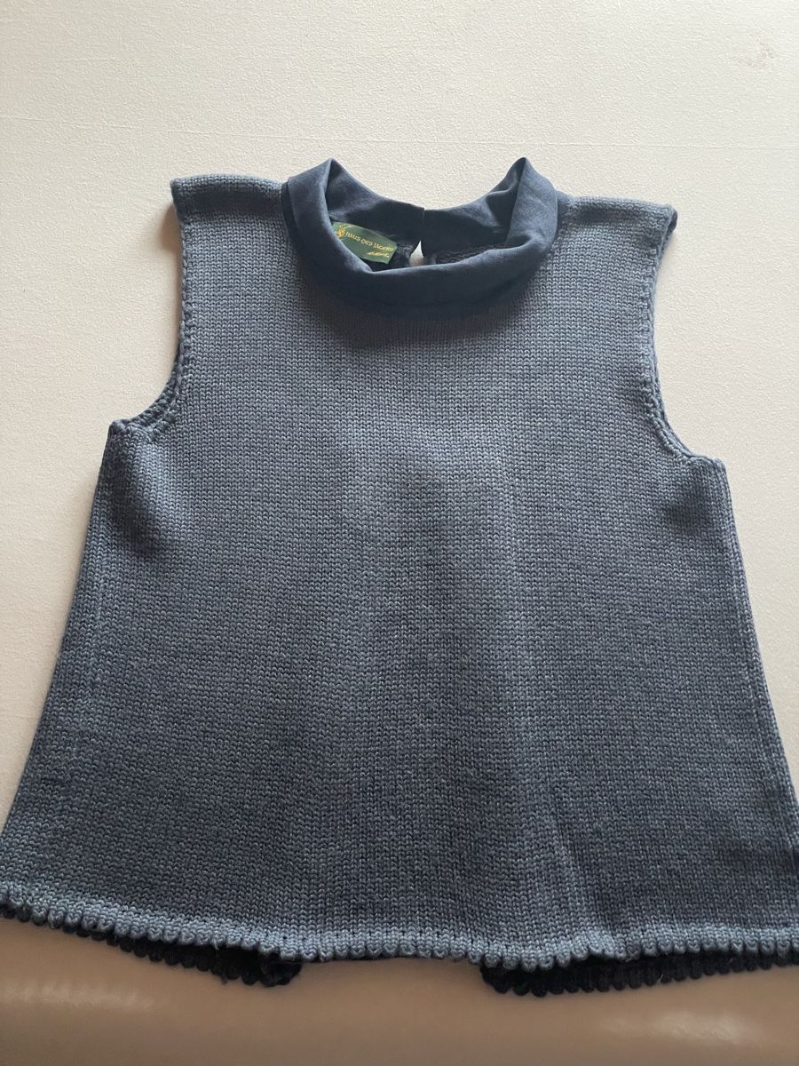 Pullover & Sweatshirts: Zopf und Falte Pullunder handgemacht in Blau Gr. M – Gebraucht aus St. Moritz von hdj_dd7v