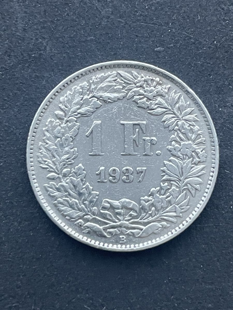 Alle Münzen: 1.- Silber CH Jahr 1937 – Gebraucht aus Meierskappel von Hala03 1
