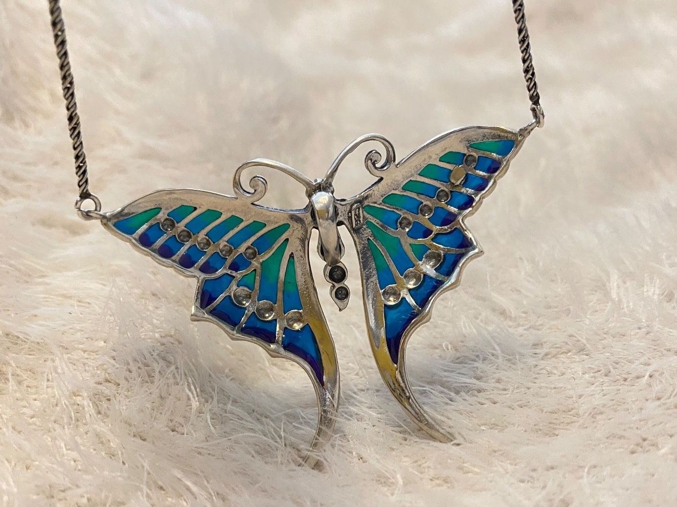 Catenine: Halskette Libelle 925 Sterling Silver mit Smaragd u Perlen – Nuovo (secondo la descrizione) da Zürich venduto da LIBELLA13 6
