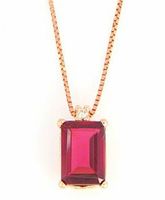 18K Roségold Collier mit Rhodolith Anhänger