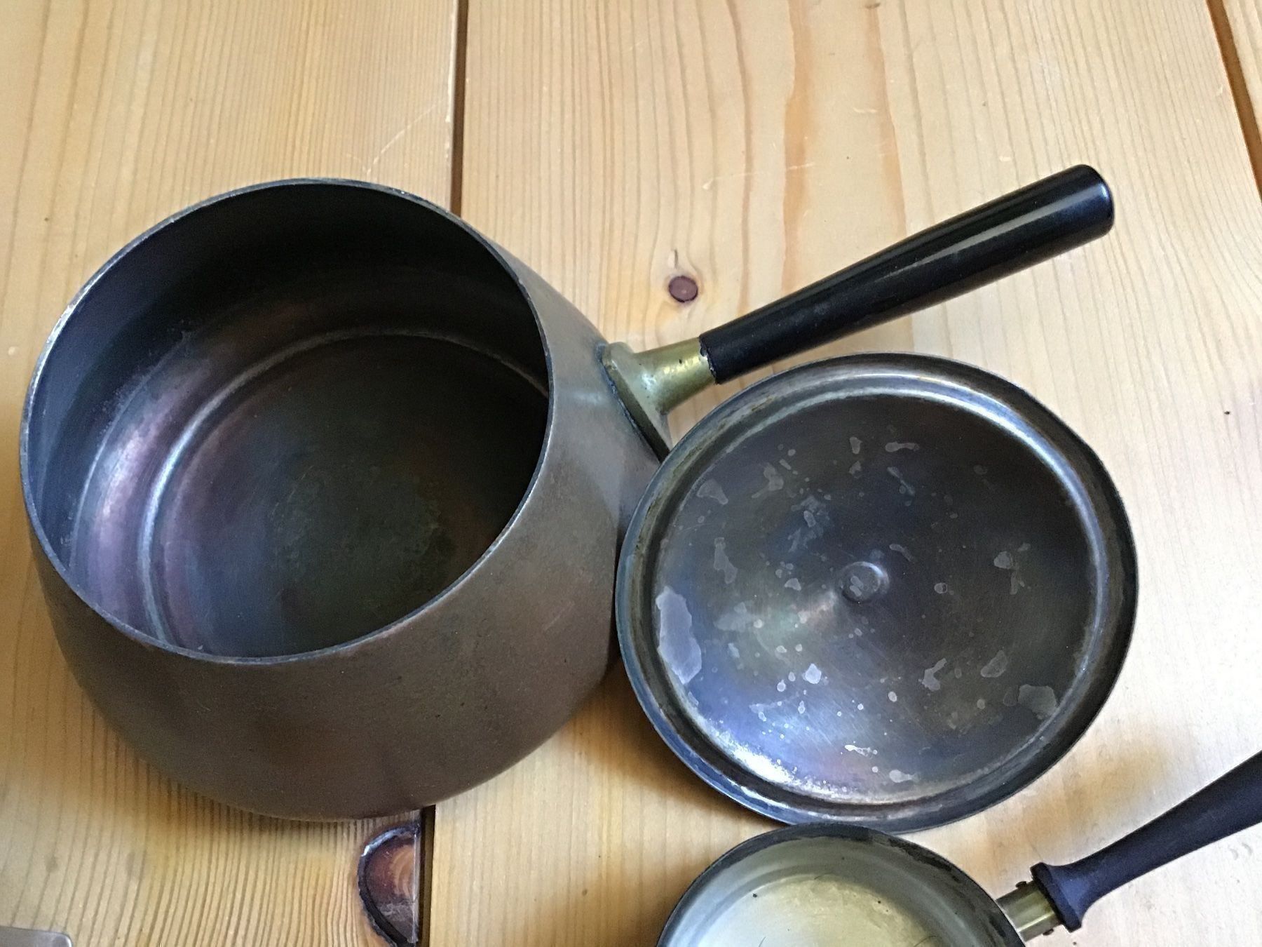Padelle: sehr altes kupferpfännlein mit rechaud – Usato da liestal venduto da makai05 3