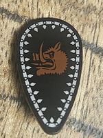 lego 2586pb04 Black Minifigure, Shield Oval with Boar Head 