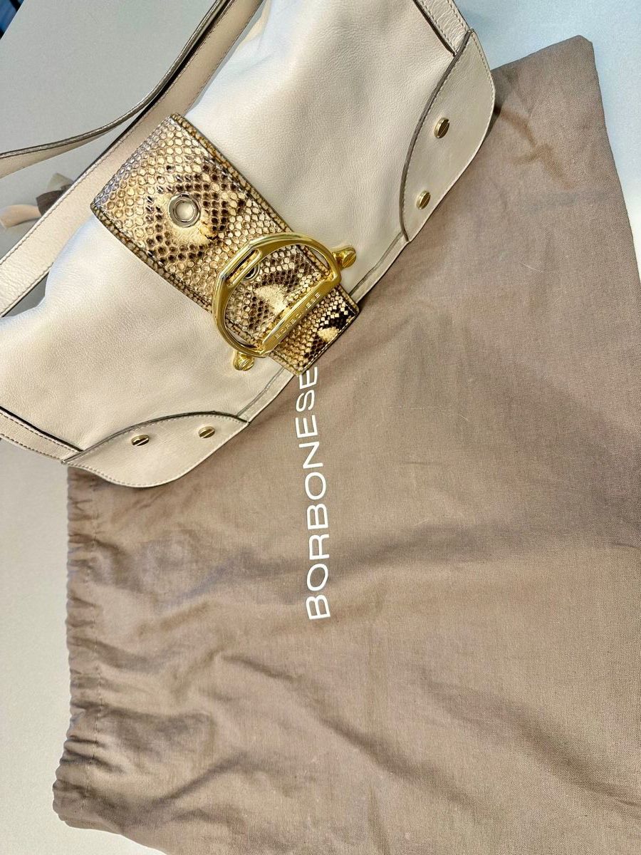 Borbonese Borse da donna: Borsa Borbonese, pelle, pitone, beige chiaro. – Usato da Melano venduto da c.alonso