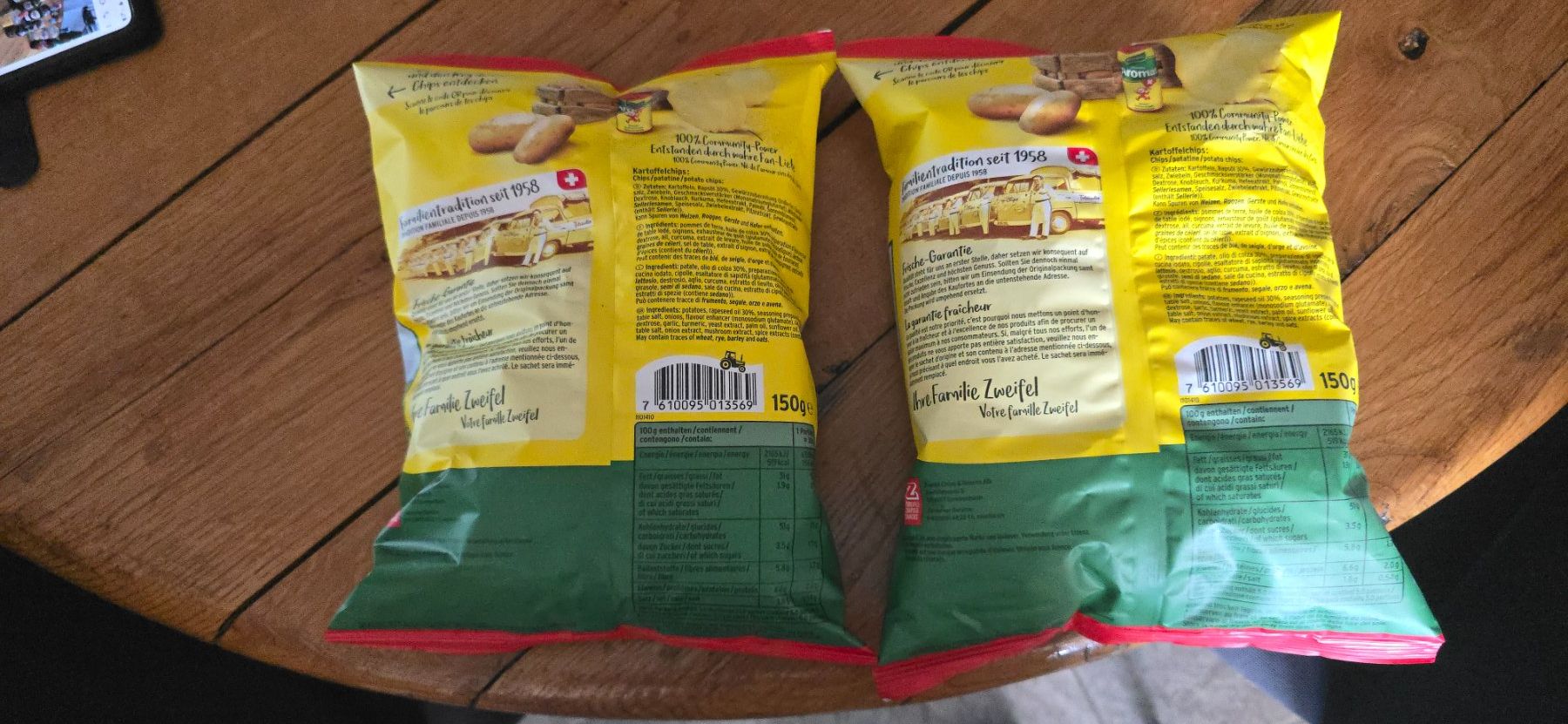 Zweifel Cibi & Specialità: 2x Chips Zweifel Aromat – Nuovo e nell'imballaggio originale da Le Noirmont venduto da desoto55 1