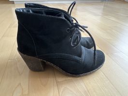 Schwarze Schnürboots Gr. 39 Herbst Winter Schuhe