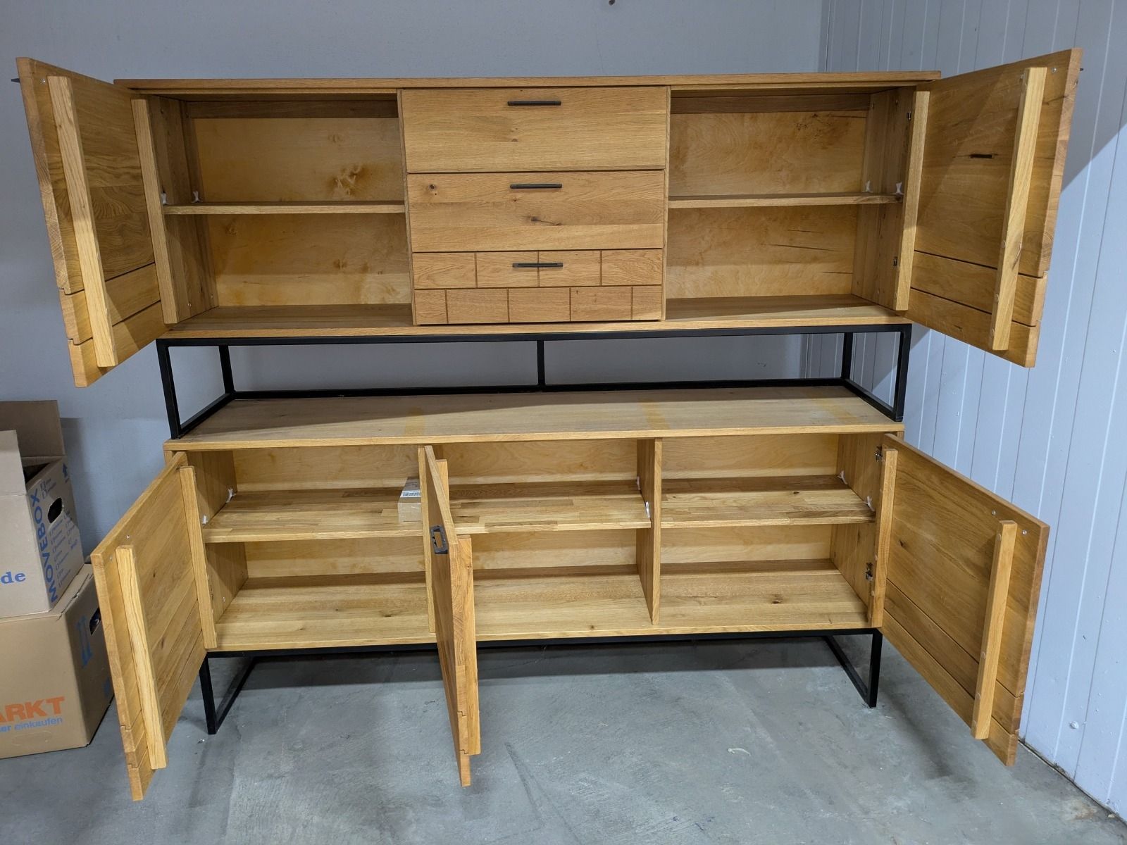 Credenze: 2x Sideboard Eiche massiv, geölt mit Metallgestell - TOP! – Usato da Schupfart venduto da scarysunny88 4