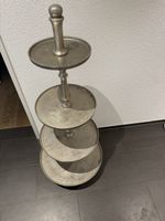 Etageren 4-stufig Metall silberfarben 