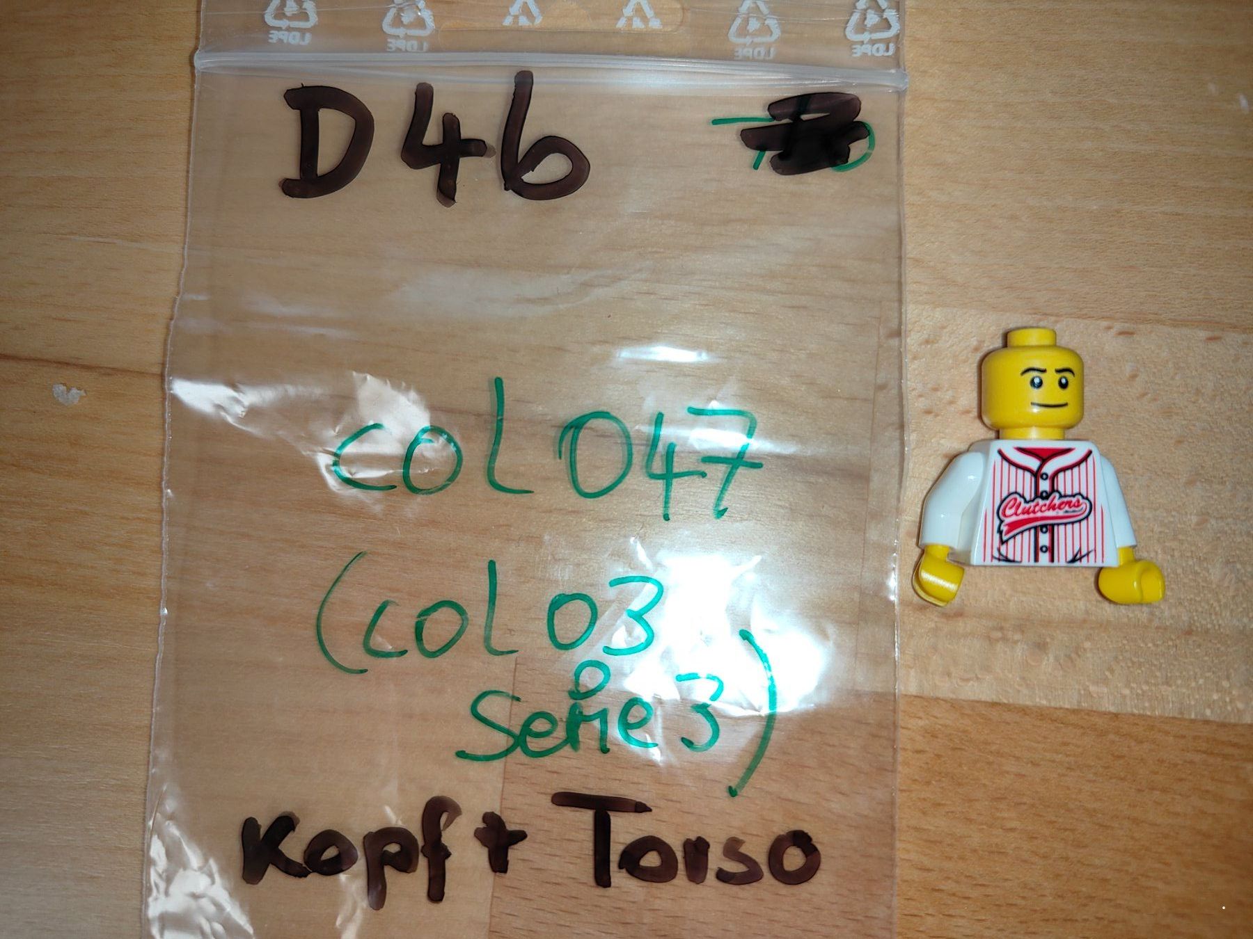 Lego Kit di costruzioni: Legofigurenteile Kopf und Torso zu  col047   /D46 – Usato da St. Gallen venduto da Bisaknosp