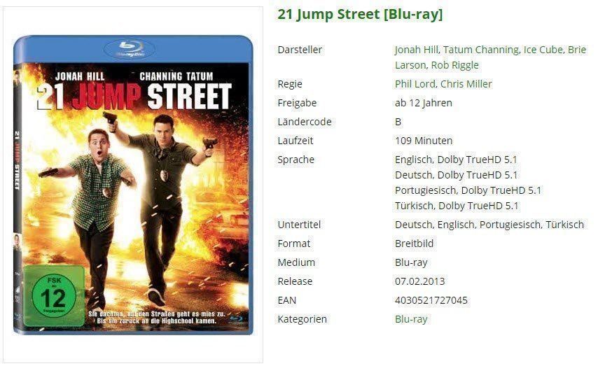 Tutti i DVDs: 21 Jump Street [Blu-ray] – Usato da Buchrain venduto da Sssschaller