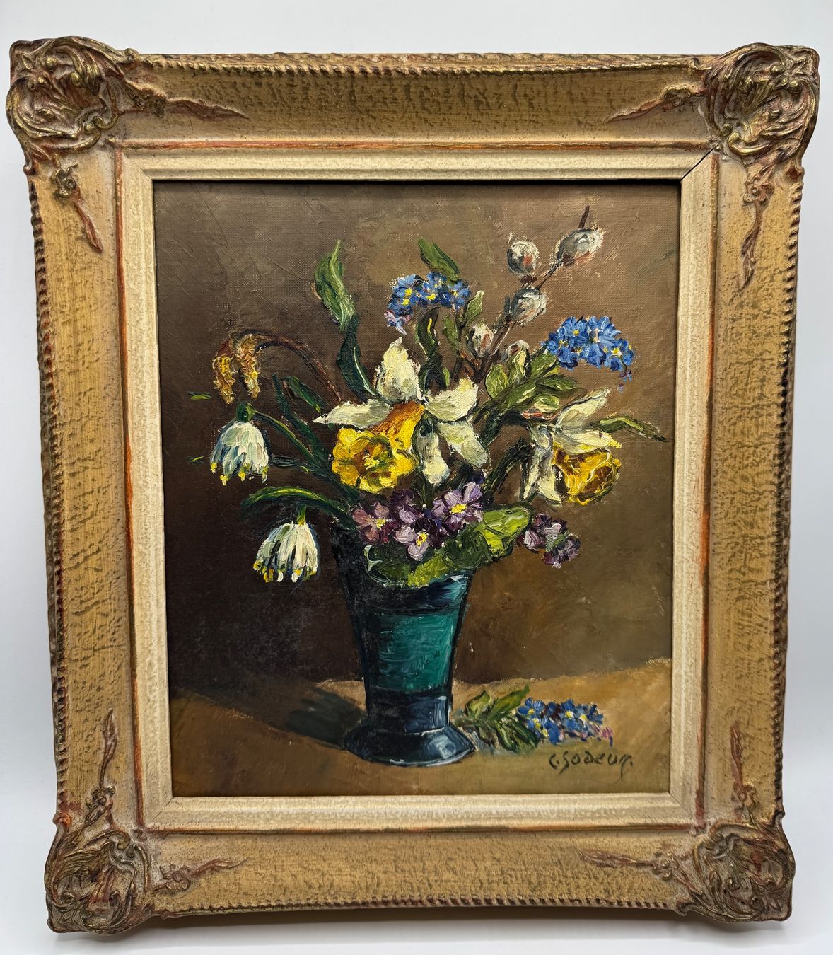 Gemälde: Blumenstillleben Ölgemälde, signiert C. SODEUR – Gebraucht aus Sachseln von BONATI01