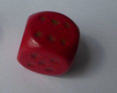 1 Holz Würfel, Rot, 18 x 18 x 18mm, gebraucht