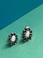 Silber Ohrstecker Opal & Tansanit 925er Silber