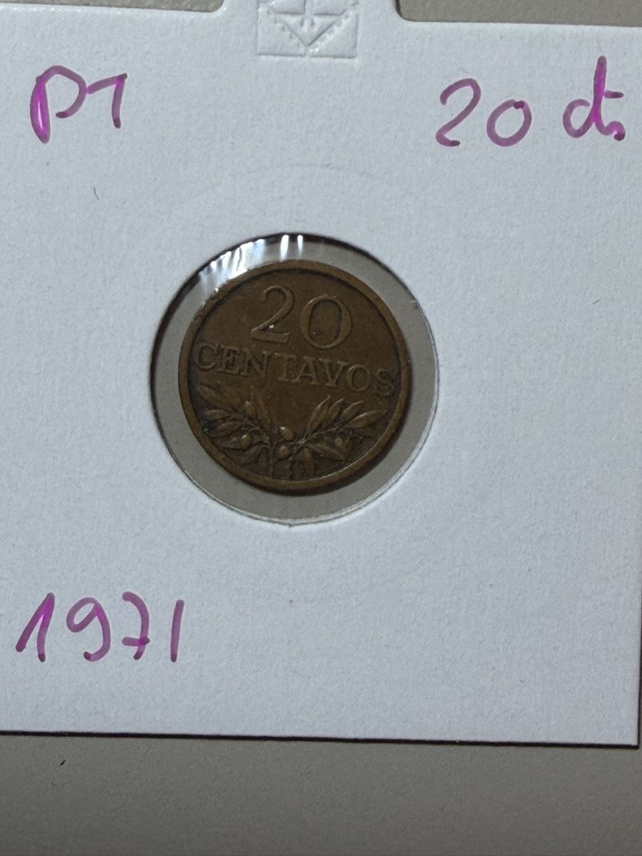 Tutti le monete: Portugal - 20 centimes - 1971 – Usato da Payerne venduto da Mike1682