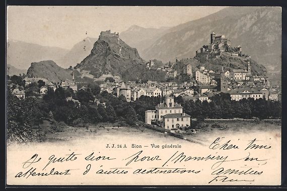 Ansichtskarten: AK Sion, Vue generale, 1904 – Gebraucht aus Berlin von bartko-reher