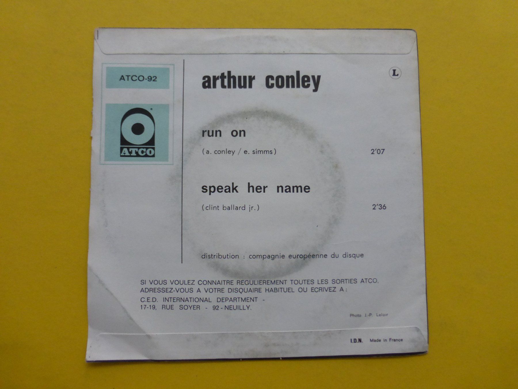Dischi in vinile: Arthur Conley – Run On – Usato da Zürich venduto da Swiss57 1