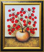 Dekoratives Bild "Rote Beeren" im goldenen Rahmen, Top! (58)