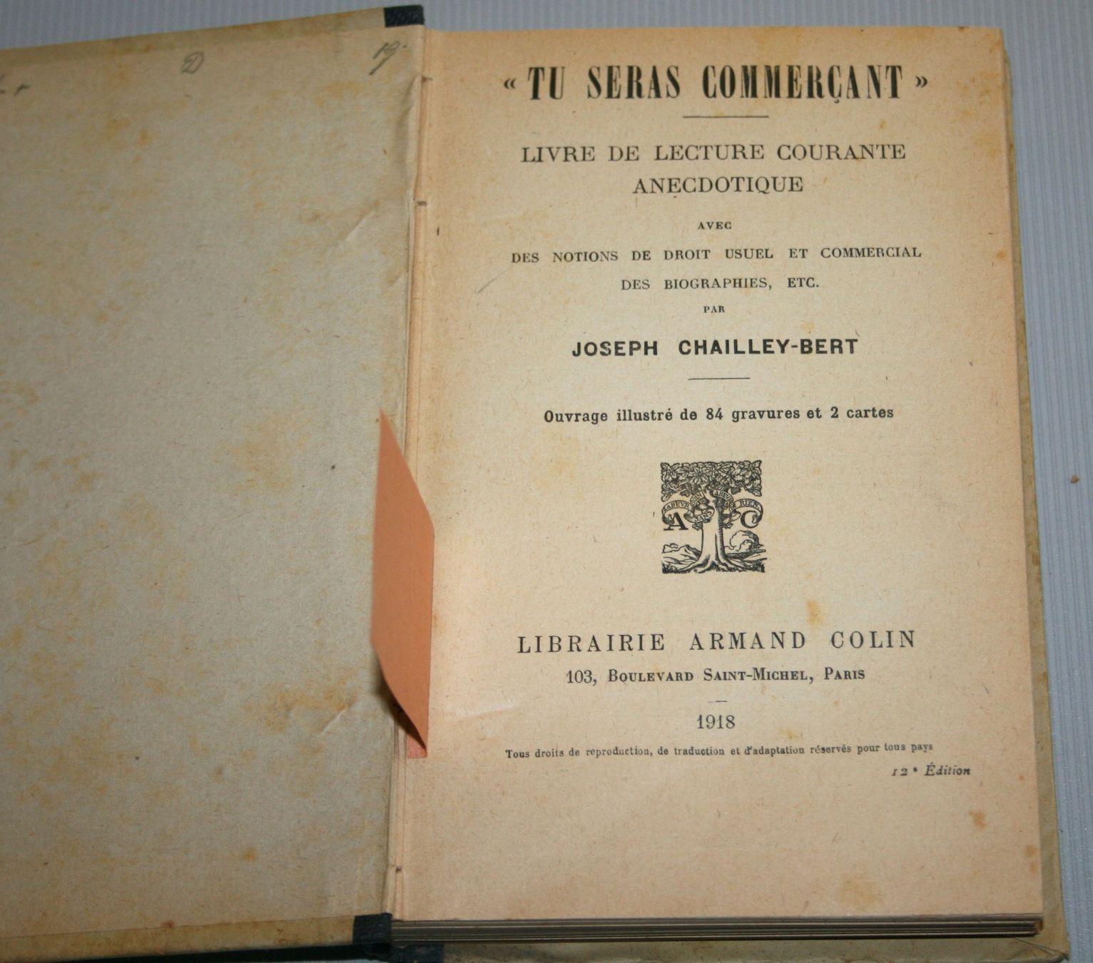 Libri: Joseph Chailley-Bert: Tu seras Commerçant, 1918 – Usato da Schaffhausen venduto da Kartenprofi 1