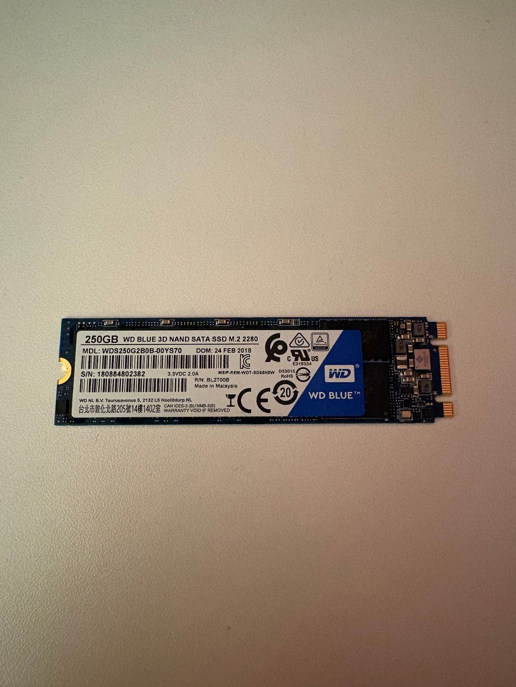 Western Digital Harddisks: WD Blue 250GB M2 SATA-III SSD – Gebraucht aus Amriswil von hardware_uschi