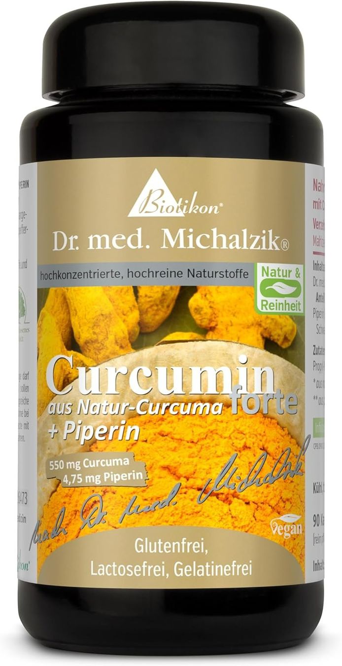 Cibi & Specialità: Biotikon Curcumin forte mit Piperin Bio Extrakt – Nuovo e nell'imballaggio originale da Suhr venduto da SchnapperCH