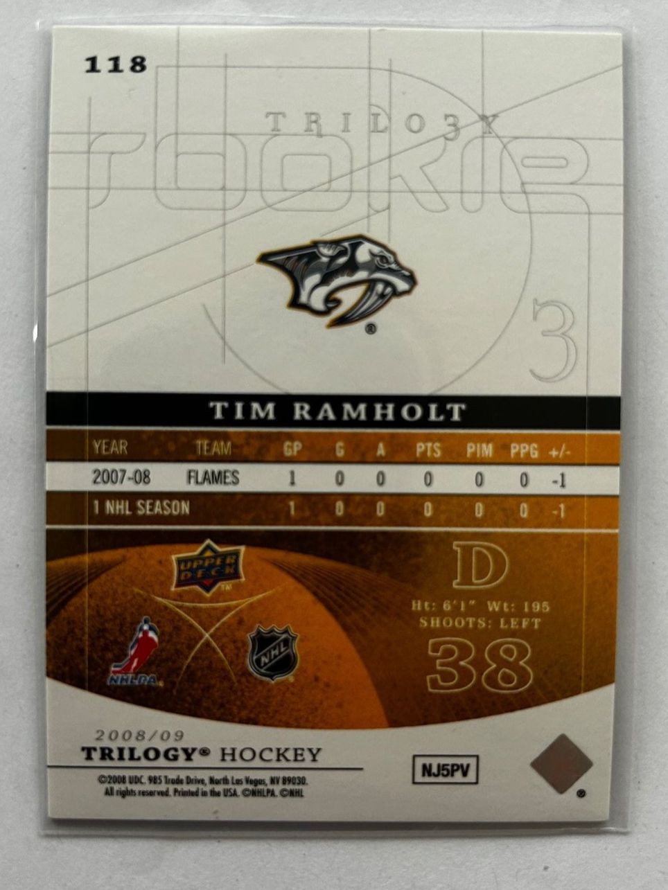 NHL Carte collezionabili: Upper Deck NHL Tim Ramholt nummeriert #113/999 Trilogy – Usato da Oberwil-Lieli venduto da Mhd 1