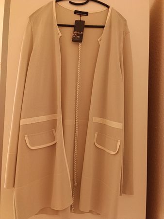 Cardigan neuf, S/36, Maille de Luxe, écru, viscose 65%