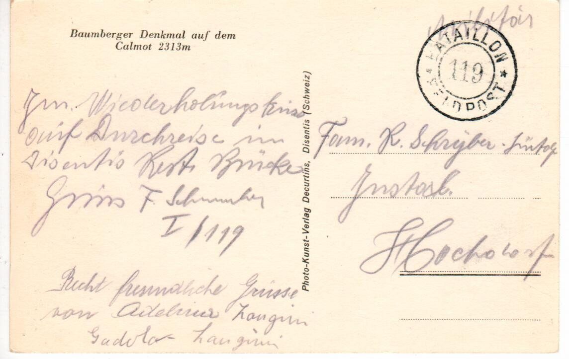 Cartoline postali: Baumberger Denkmal auf dem Calmot – Usato da Wolhusen venduto da Curver9 1