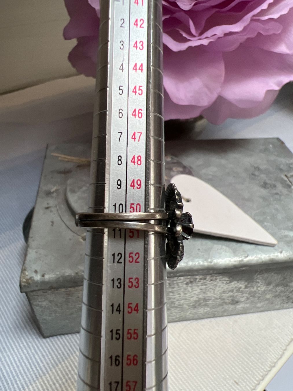Anelli: Schöner Ring 800 mit Granat – Usato da Seon venduto da Sunny-Schmuck78 3