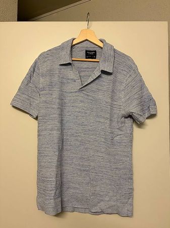 Abercrombie & Fitch Polo Shirt Hellblau meliert Grösse M