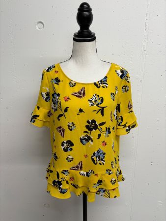 S. Oliver Bluse in Gelb Blumenmuster Gr. 36 Schmetterling