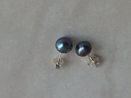 Perlen Ohrstecker, Silber 925