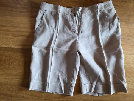 Damen Leinen Sommer Kurz Hose beige Rosso35 Gr. 48