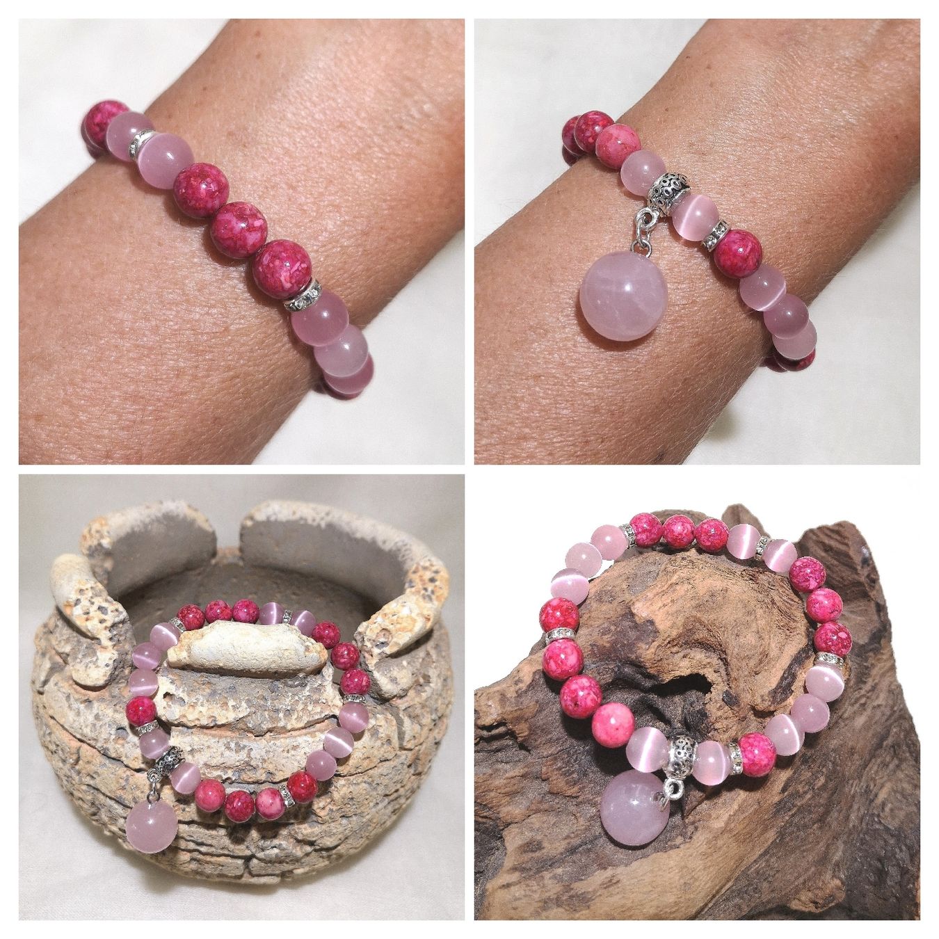Bracciali & Braccialetti: pink-rosa Kugel-Armk. - Spendenaktion – Nuovo (secondo la descrizione) da Unterkulm venduto da Nachtigall