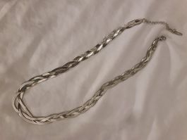 AISI Halskette 3-Fach Zopf Damenkette.  47 cm