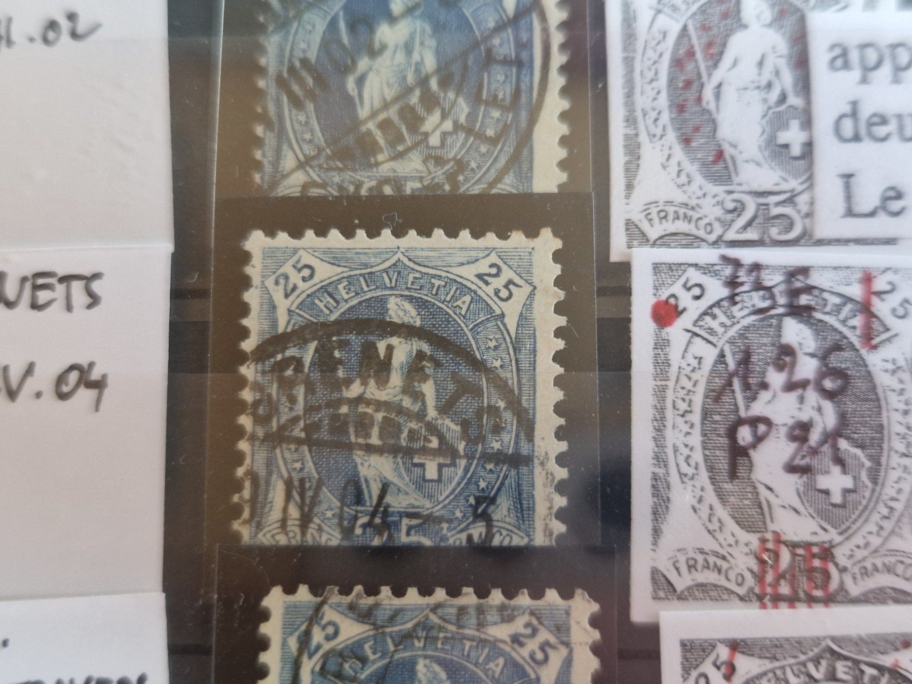 Tous les timbres: Stehende 73E, 5St., verschiedene Plattenfehler, ab 1.- – D'occasion à Burgdorf par Glossy01 3