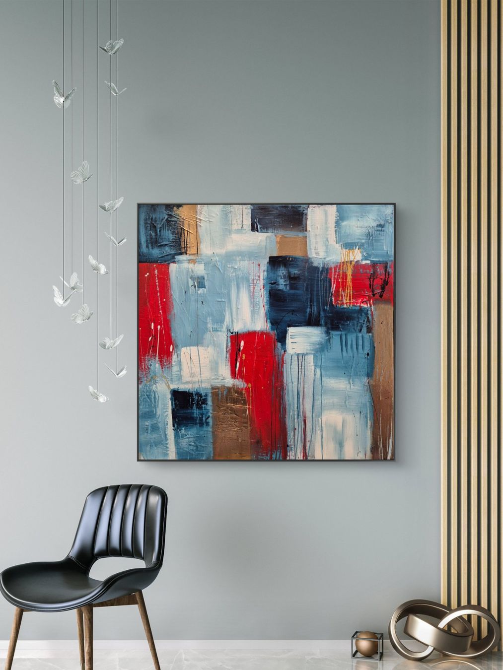 Gemälde: Originales abstraktes Bild 80x80cm mit Rahmen – Neu (gemäss Beschreibung) aus Urdorf von Contra8