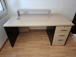 Schreibtisch / Pult in Esche/Schwarz 160 × 80 × 74 cm