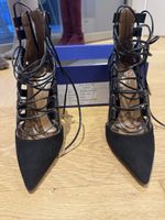 Aquazzura Amazon Heels-Black Suede, Size 35.5, new, fullset