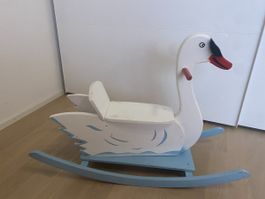 Schaukel-Schwan Holz, Handarbeit, Vintage