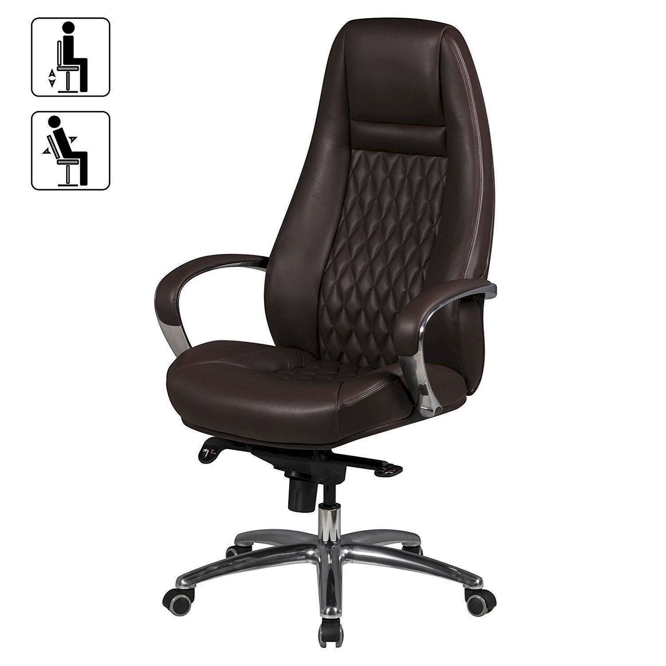 Sedie: AMSTYLE Austin Chefsessel braun Leder – Nuovo e nell'imballaggio originale da Bottighofen venduto da zaap 2