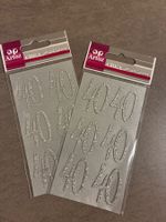 Artoz Glitzersticker "40", Silber, zum Basteln, 12 Stk.