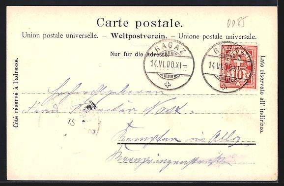Cartoline postali: Ragaz, Taminaschlucht und Totalansicht – Usato da Berlin venduto da bartko-reher 1