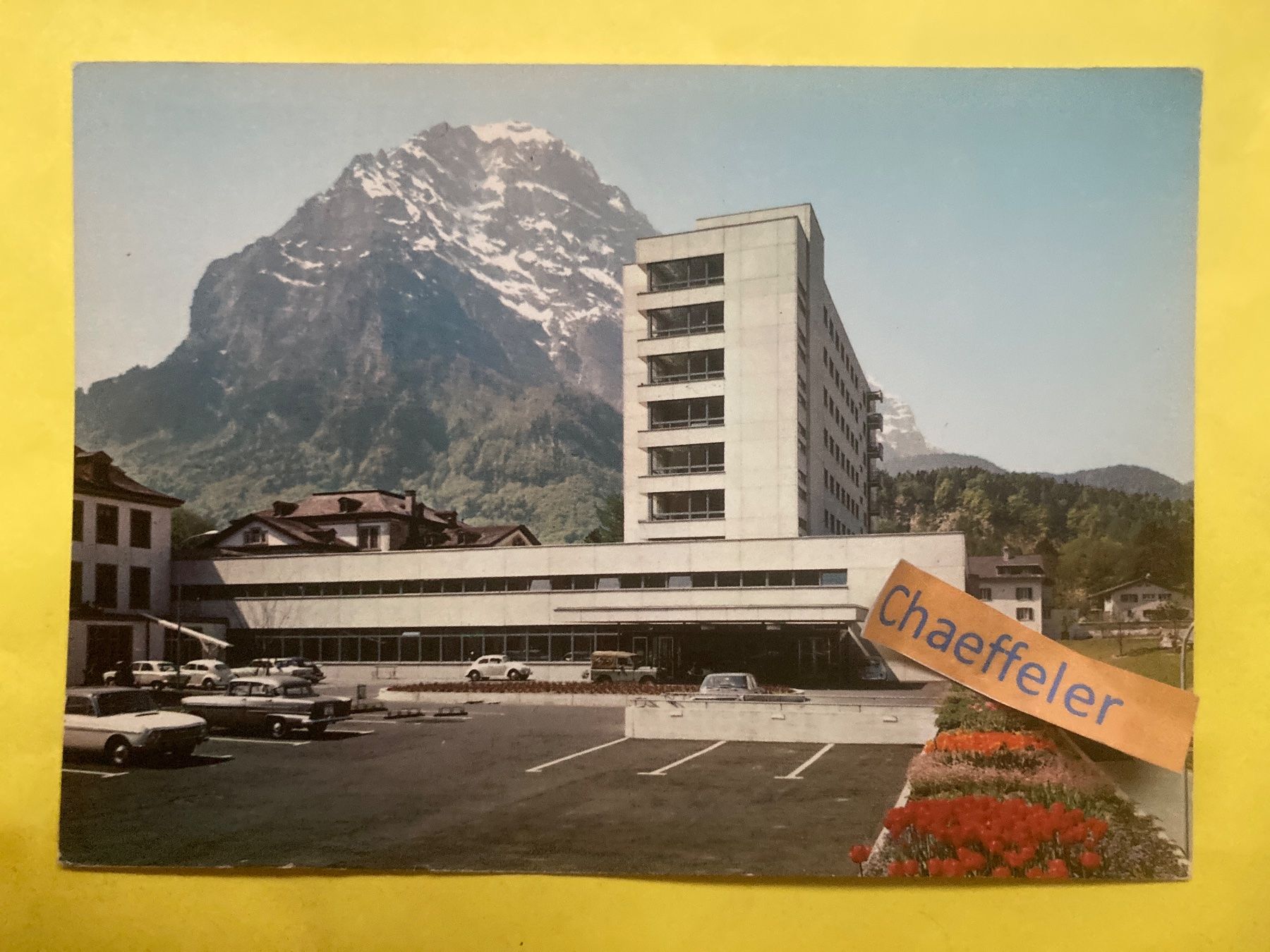 Ansichtskarten: 1969 Glarus, Kantonsspital mit Glärnisch – Gebraucht aus Zürich von Chaeffeler